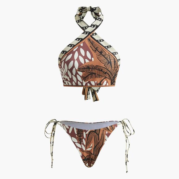 Commense Retro Print Bikini Set and Sarong, New with Tags, Size Medium - Picture 1 of 9